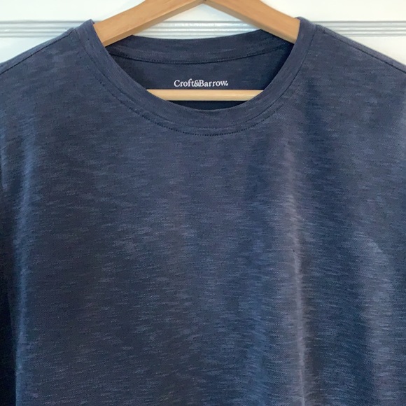 Men’s Croft & Barrow Navy Blue short sleeve Shirt EUC Large - Picture 3 of 11